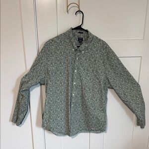 J. Crew Green Floral Casual Shirt